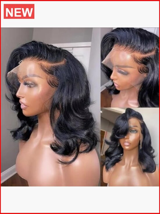 Human Hair Lace Front Wig 13x4 Body Wave 180% Density 14 Inch HD Lace Glueless main image 6